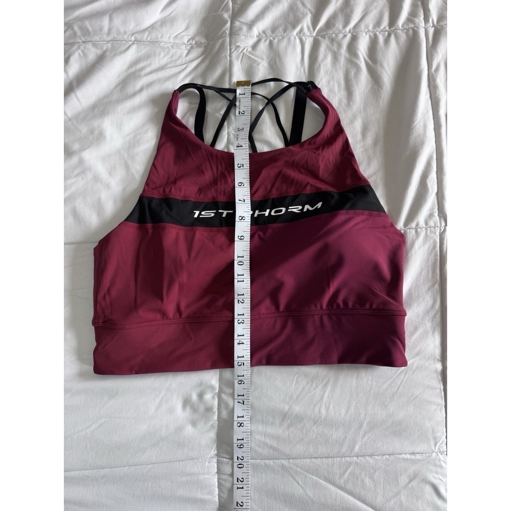 Women's 1st Phorm XL Tank Top Bra Padded Workout Basic Cropped Red Black EUC - Picture 2 of 8